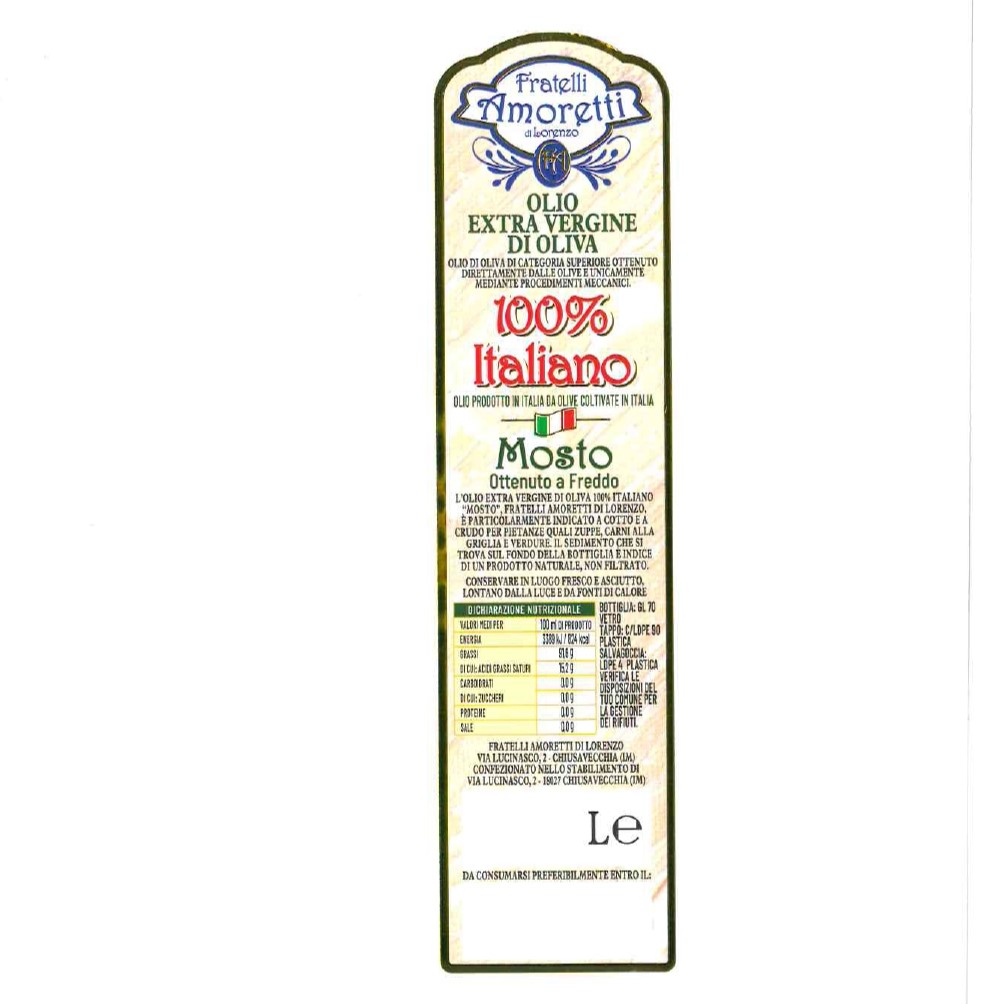 Olio extra vergine di oliva non filtrato 100% italiano bottiglia 0,500 L - immagine 2