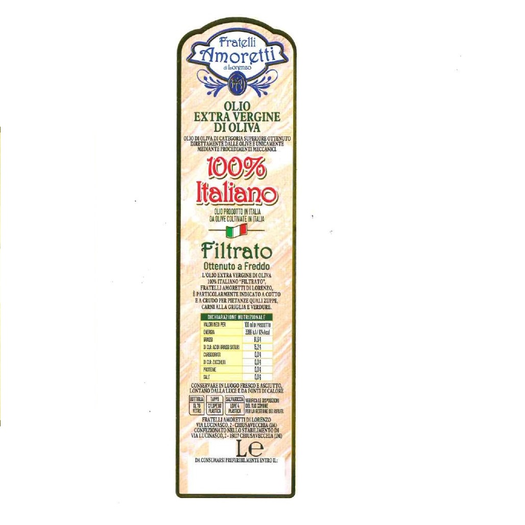 OLIO EXTRA VERGINE DI OLIVA FILTRATO 100% ITALIANO | BOTTIGLIA 0,500L - immagine 2