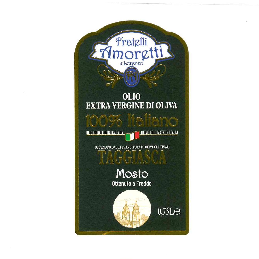 OLIO EXTRA VERGINE DI OLIVA TAGGIASCO NON FILTRATO | BOTTIGLIA FASCIATA ARGENTO 0,750 L - immagine 2
