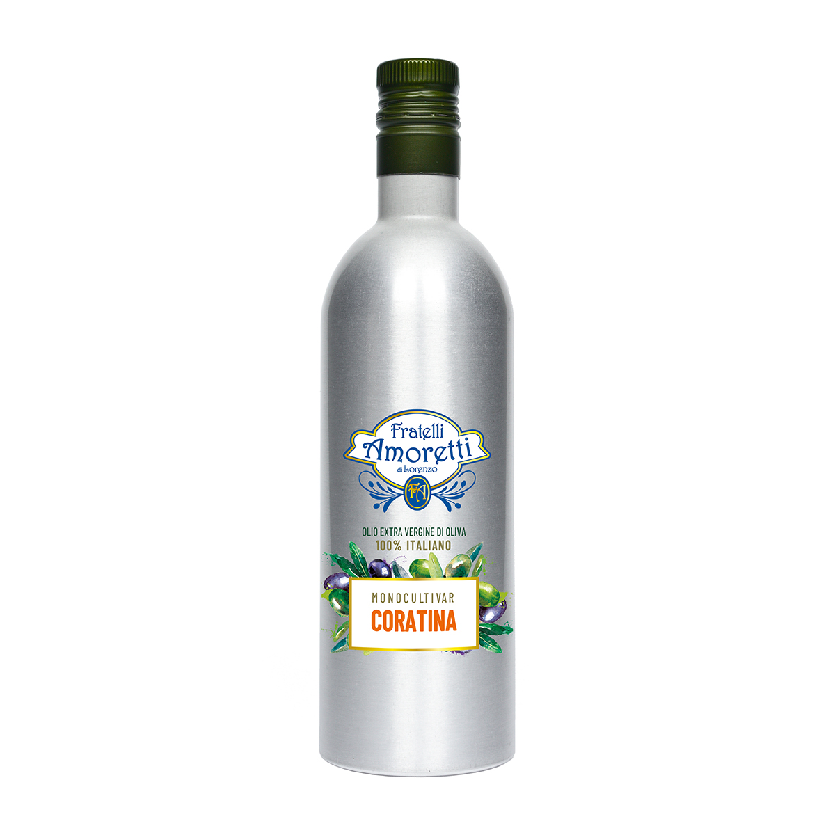 OLIO EXTRA VERGINE DI OLIVA MONOCULTIVAR 100% ITALIANO "CORATINA" | Bottiglia 0,750 L