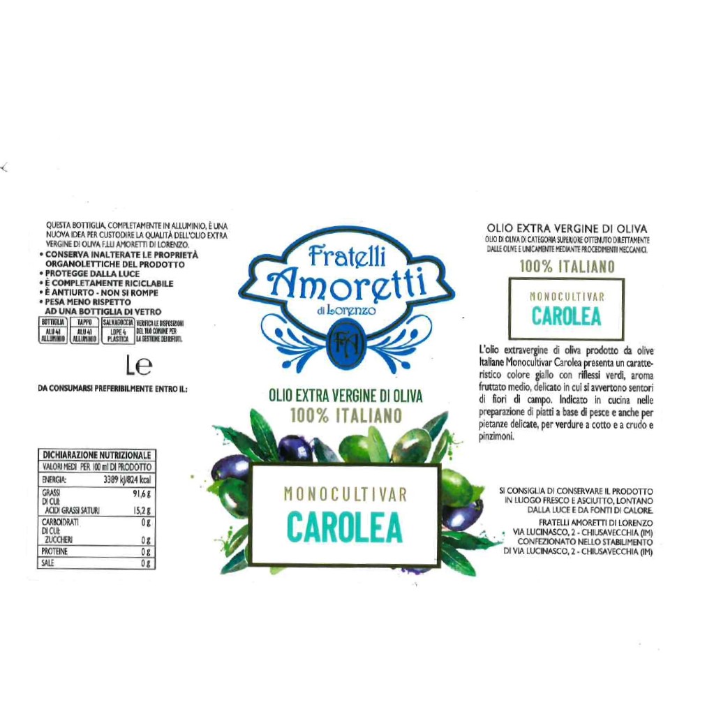 OLIO EXTRA VERGINE DI OLIVA 100% ITALIANO MONOCULTIVAR "CAROLEA" | Bottiglia 0,750L - immagine 2
